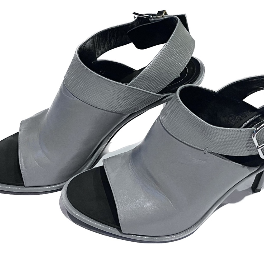 Balenciaga ‘Glove’ Gray Leather Slingback Heels Sandals US 7 - Picture 2 of 7